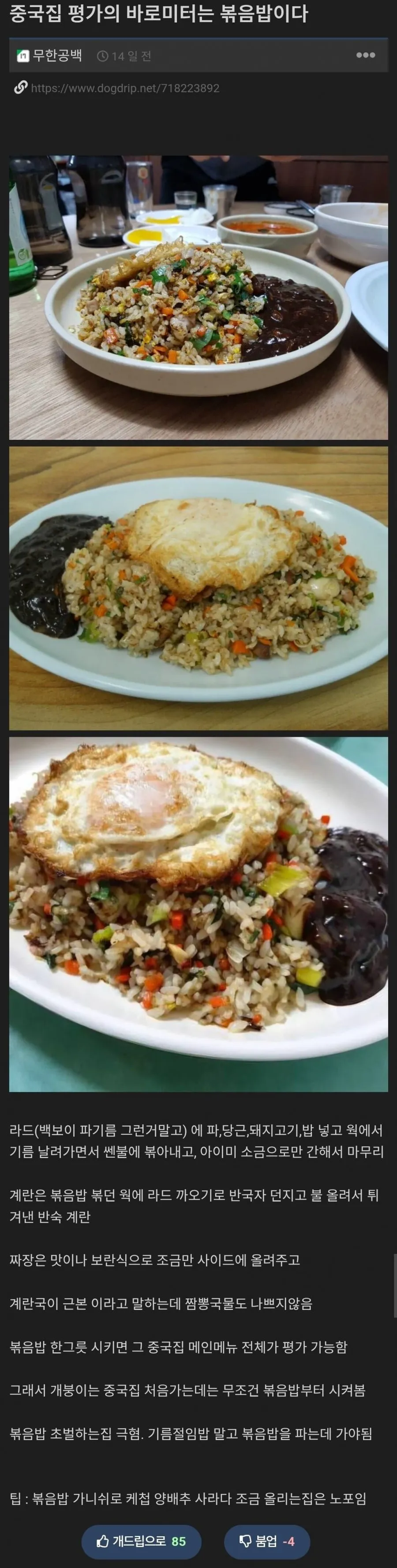 요즘 한국 볶음밥의 문제 (2/2)