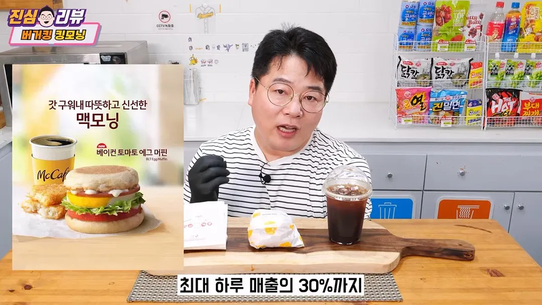 맥도날드에서 맥모닝이 차지하고 있다는 비중 (8/10)
