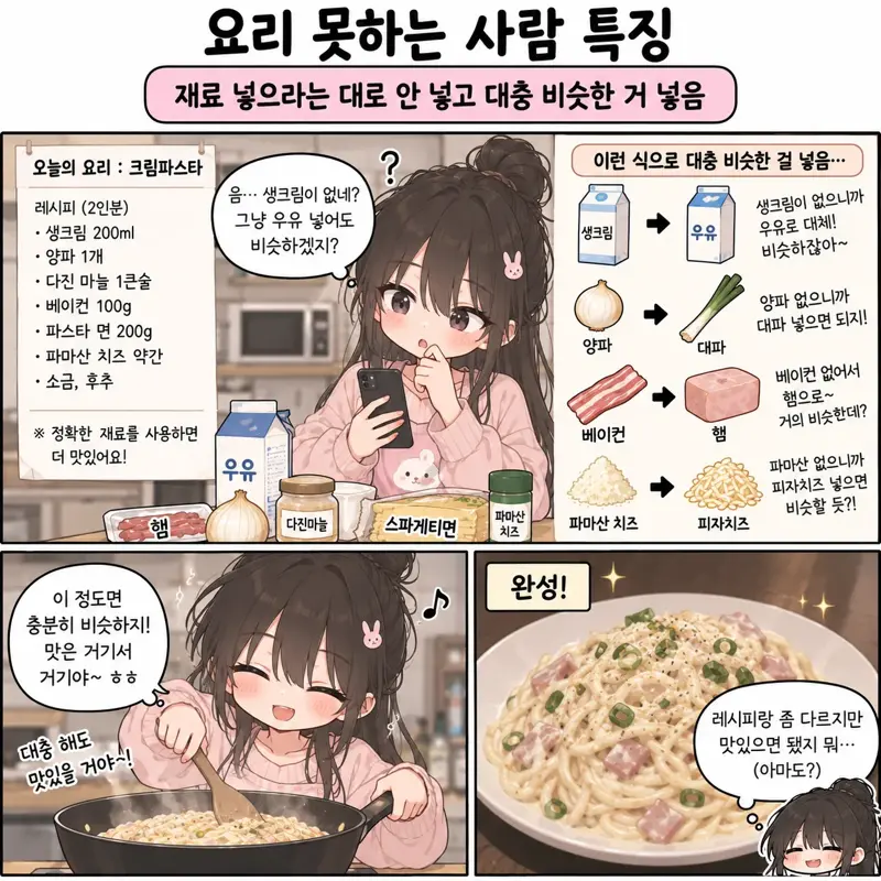 요리 못하는 사람들 특징 (2/2)