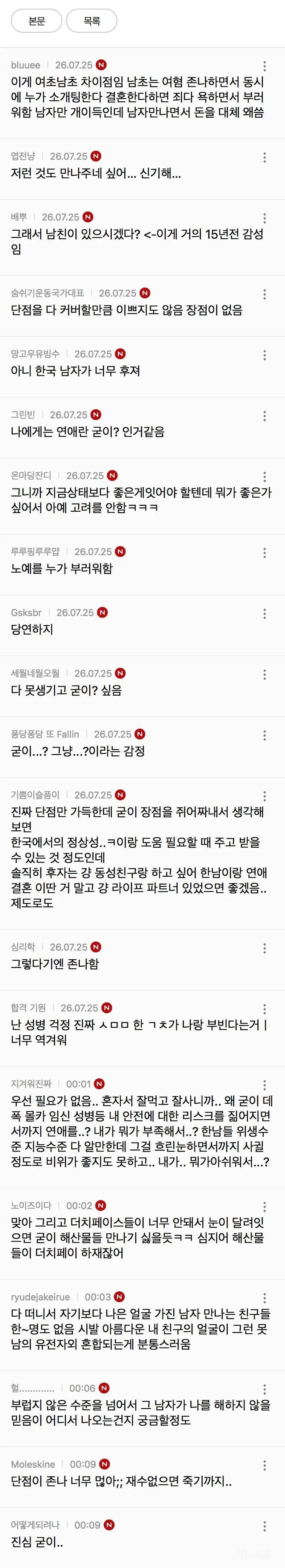 요즘 여자들이 연애 안하려고 하는 가장 큰 이유 (7/18)