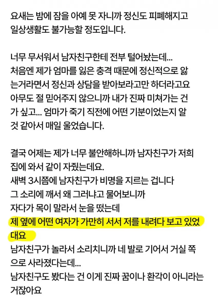 엄마가 돌아가신 뒤로 이상한 게보여요 (2/3)