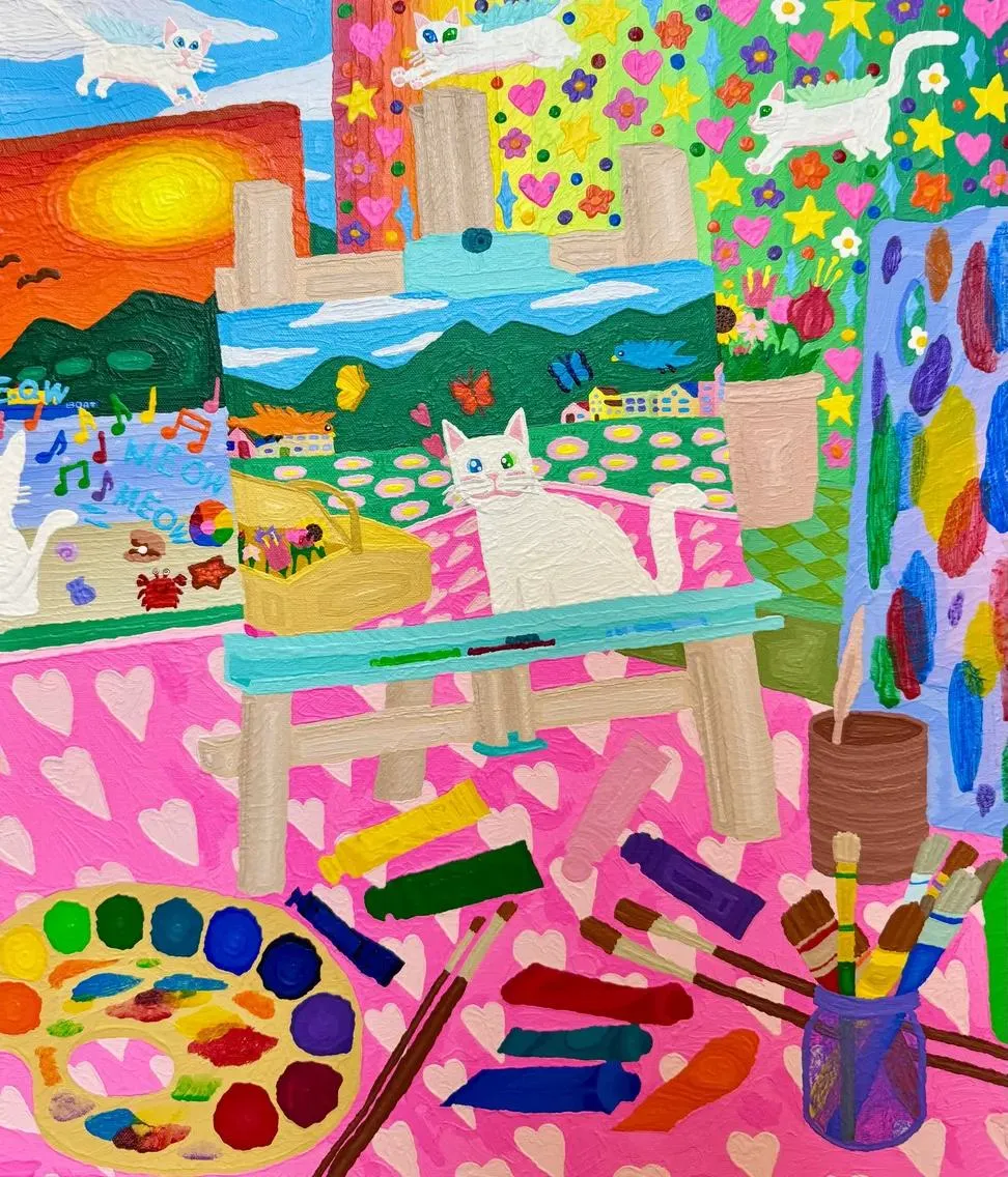 중증자폐성 장애 아이가 그린 고양이 그림 (3/5)