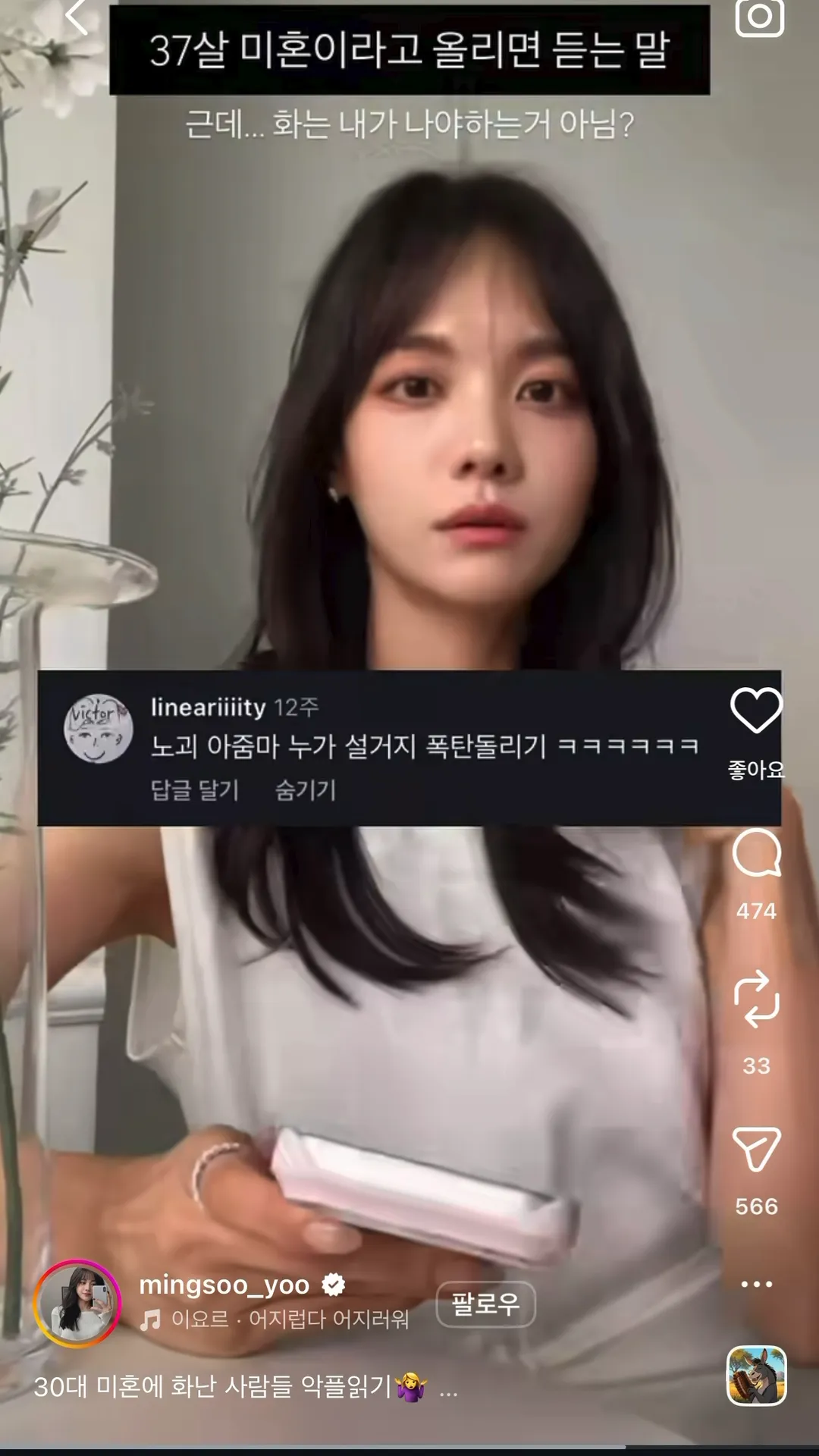 인스타에 37살 미혼이라고 올리면 듣는 말.jpg (13/20)