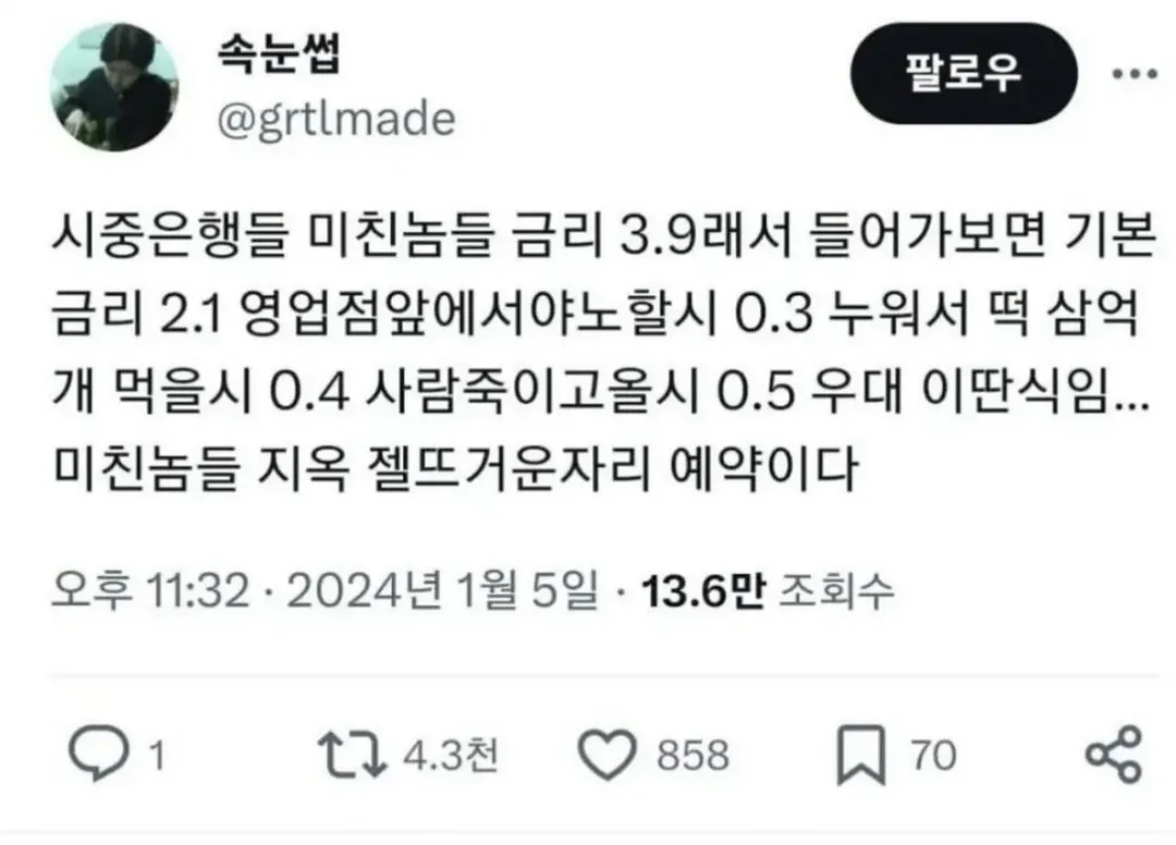 요즘 은행 금리 특징.