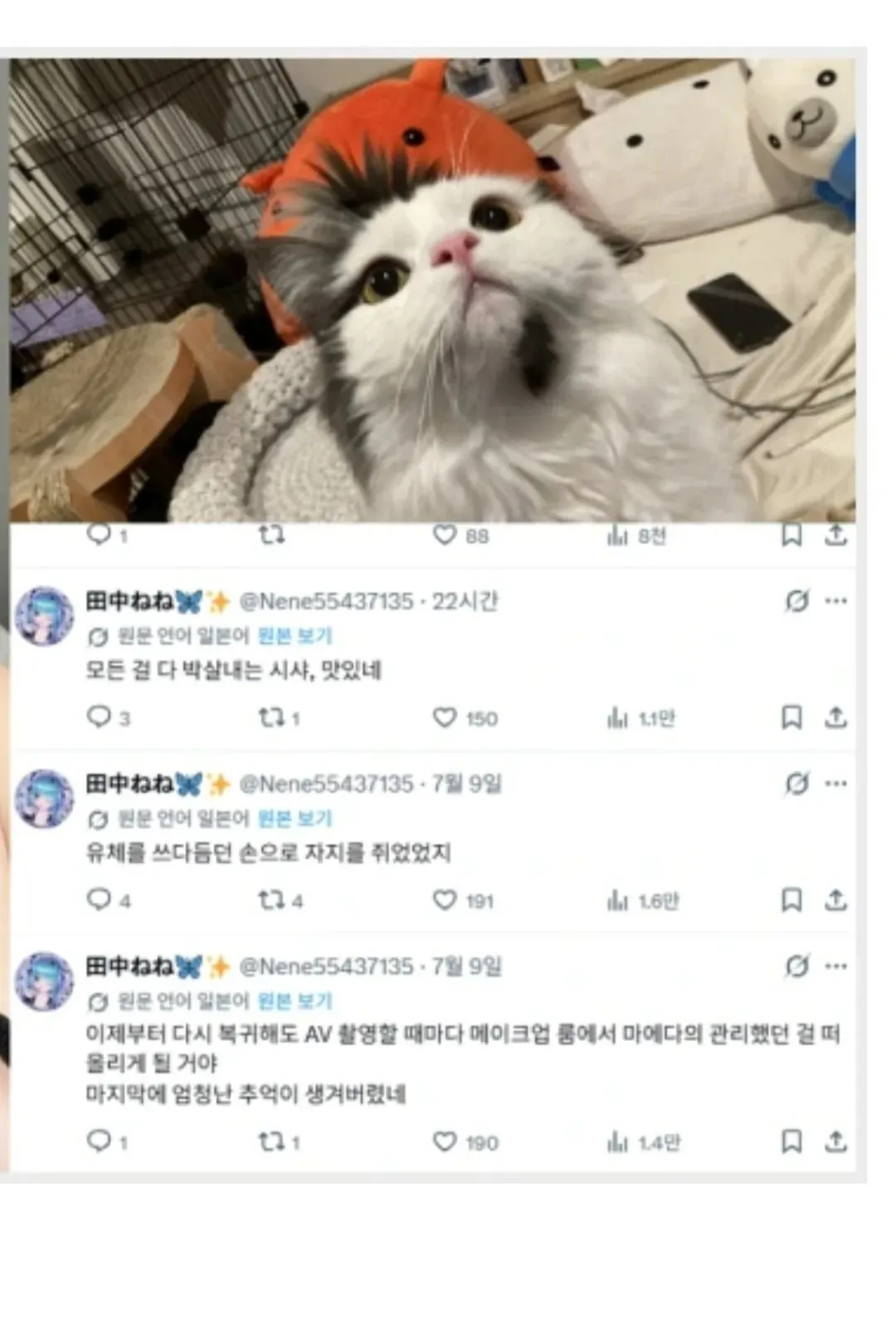 촬영 강행에 활동 중단한 av배우 (2/3)