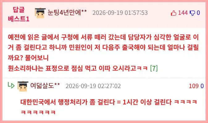 한국 행정 속도가 마음에 안 든 사람 (3/3)