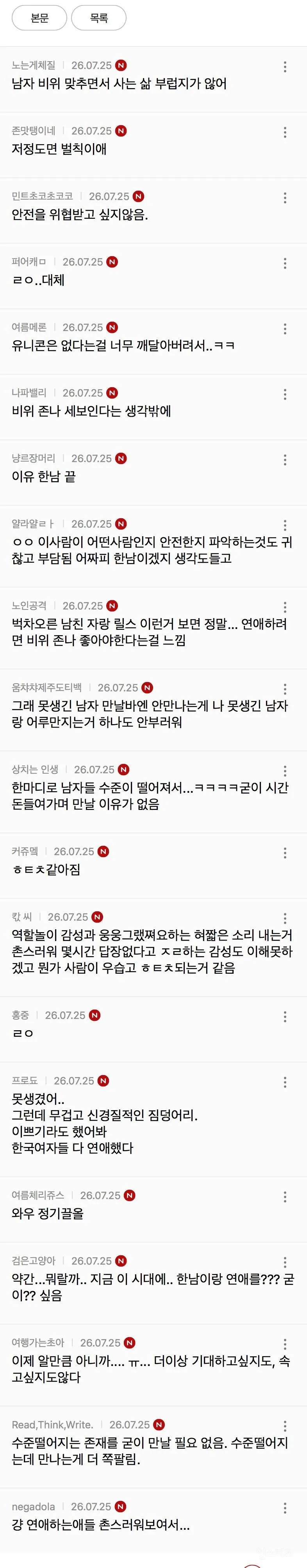 요즘 여자들이 연애 안하려고 하는 가장 큰 이유 (6/18)