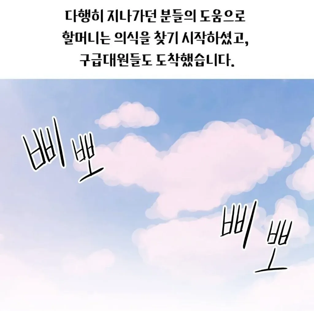아이들과 외식하러 가던 길, 도로에 쓰러져있던 할머니를 발견했다 (4/12)