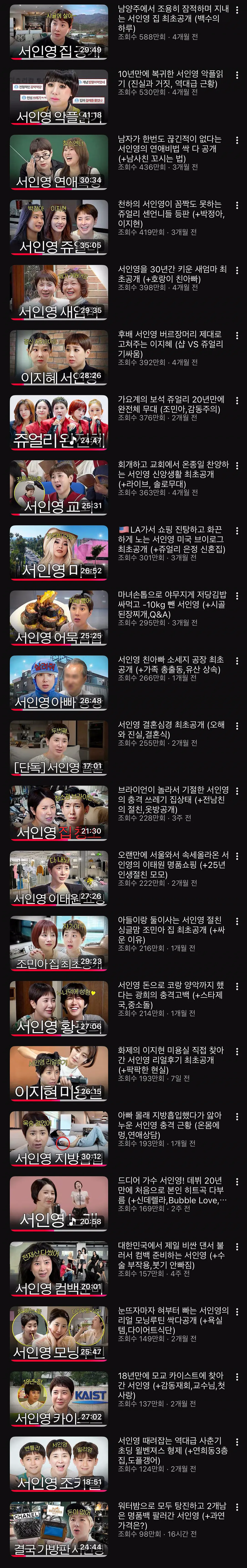 오픈빨 빠졌는데도 잘 나가는 서인영 유튜브 근황