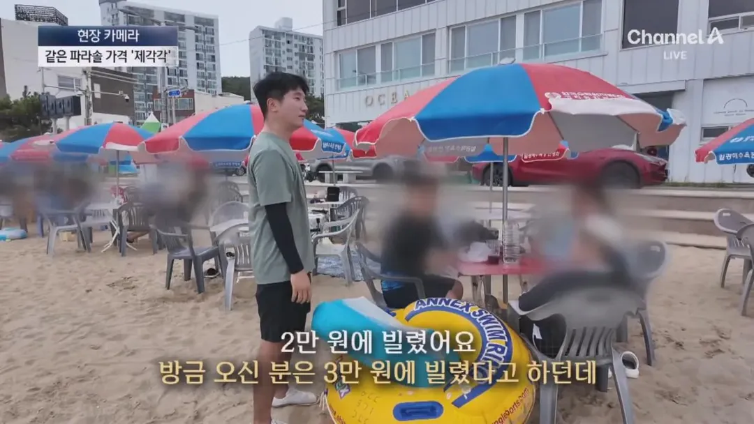 피서지 파라솔 바가지 요금을 취재하러간 채널A (5/20)