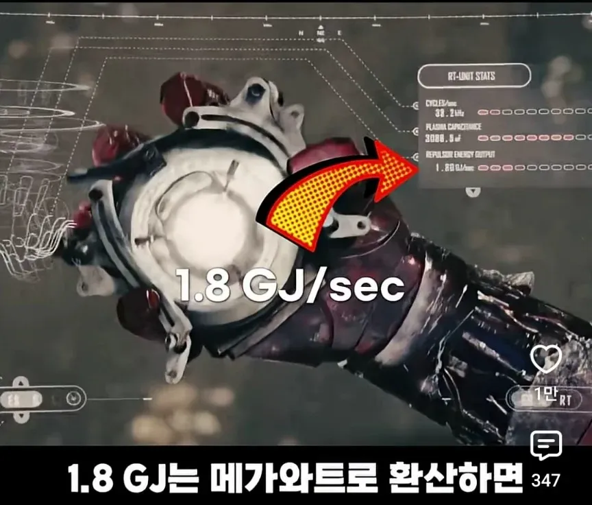 아이언맨)토니가 동굴에서 만든 아크리액터 출력 (4/12)
