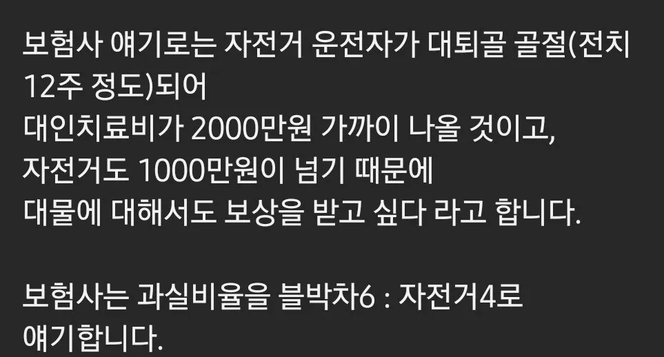 블박블박) 3000만원 자전거 대퇴골 골절....gif (2/2)