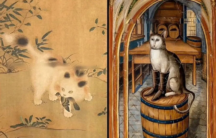 동양과 서양의 고양이 그림 비교 (6/6)