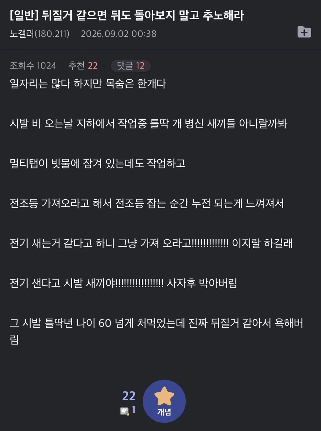 노가다하다가 60살에게 쌍욕 박아버렸다는 노가다갤러 (2/3)