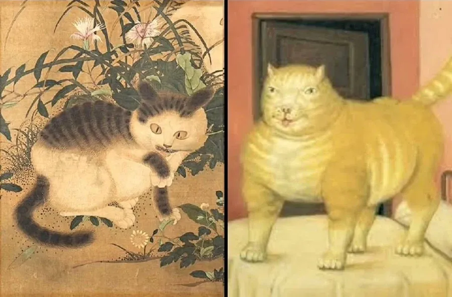 동양과 서양의 고양이 그림 비교 (2/6)