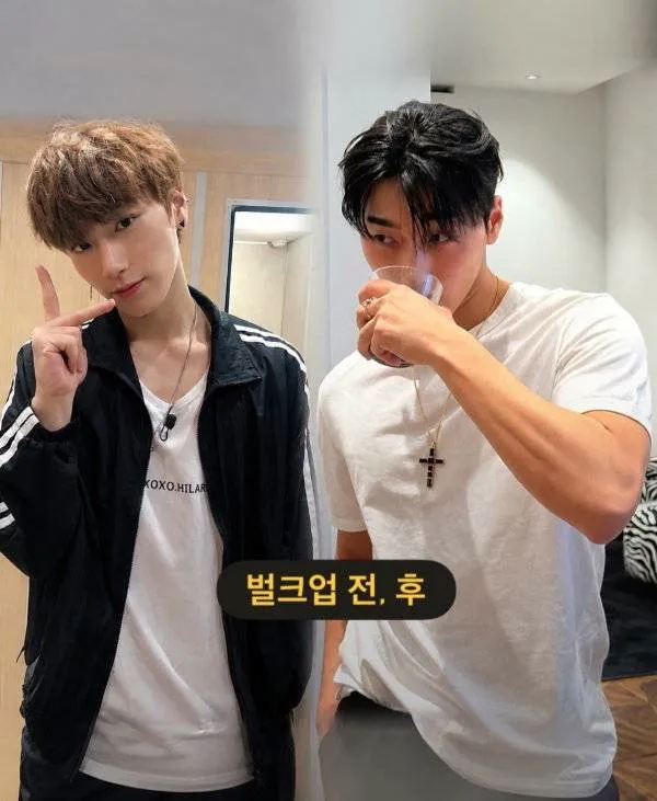 에이티즈 최산 벌크업 전후 (2/5)