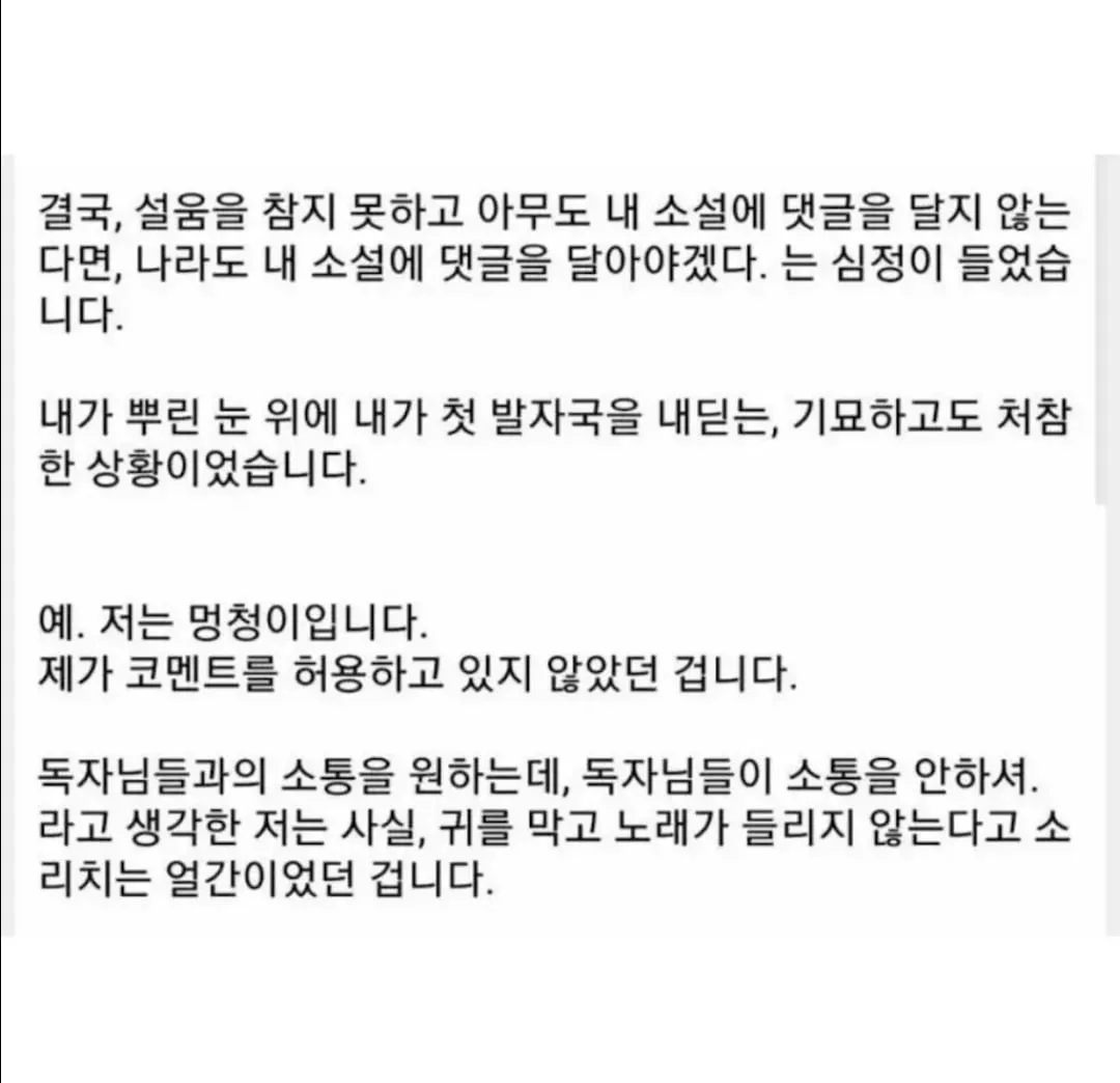 댓글이 하나도 달리지 않아 속상했던 소설작가 (2/2)