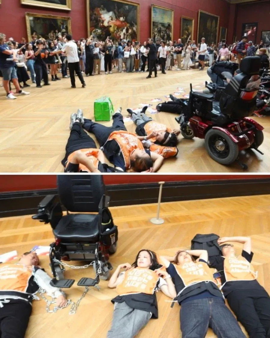 파리 루브르 박물관 전장연 시위.jpg (2/5)