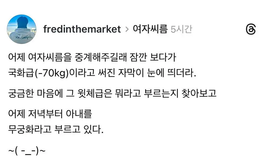 여자 씨름 체급별 호칭 (1/2)