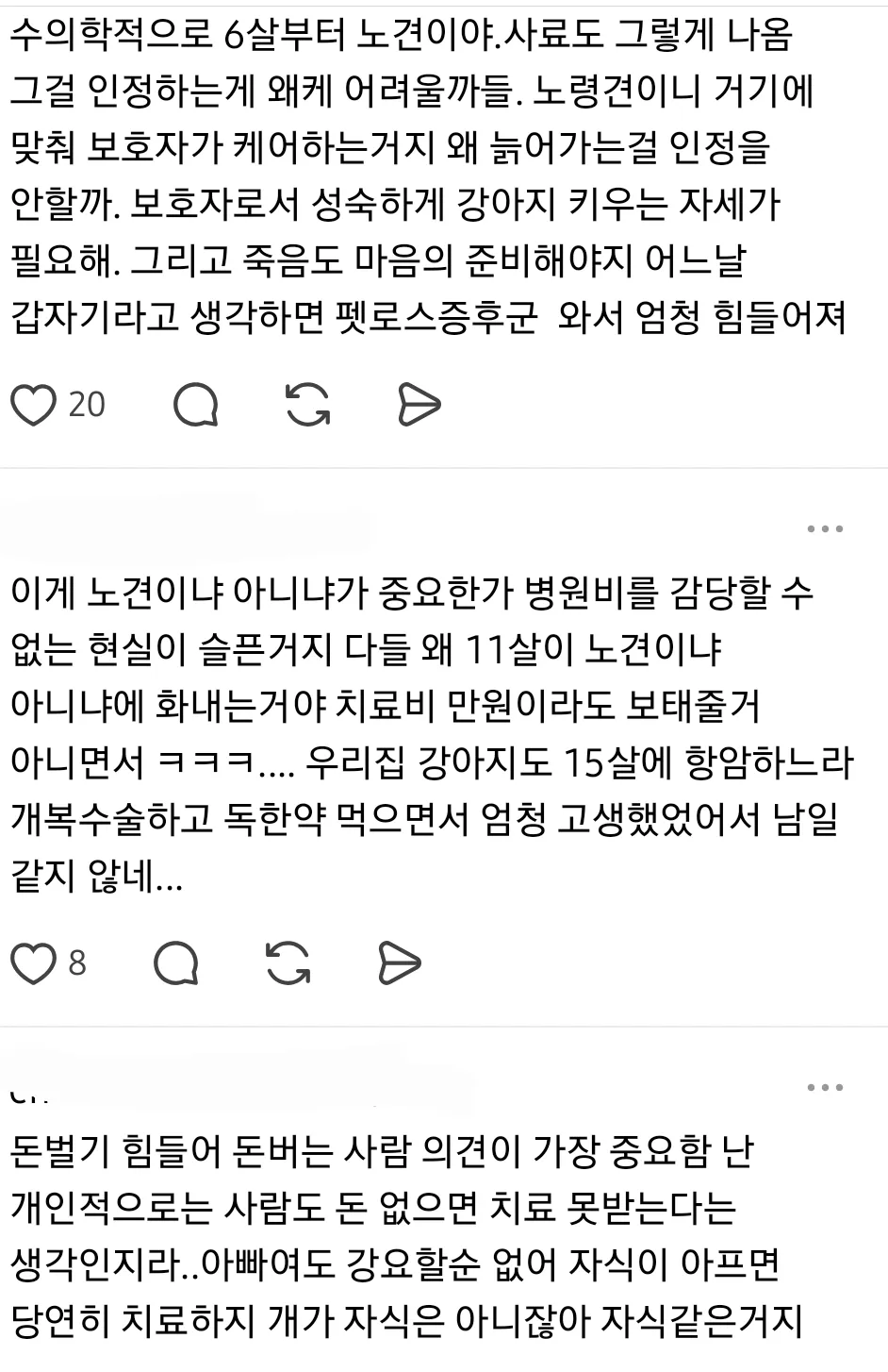 아빠가 노견 치료비 몇백은 내겠지만 수술비 몇천은 못내겠대 (7/8)