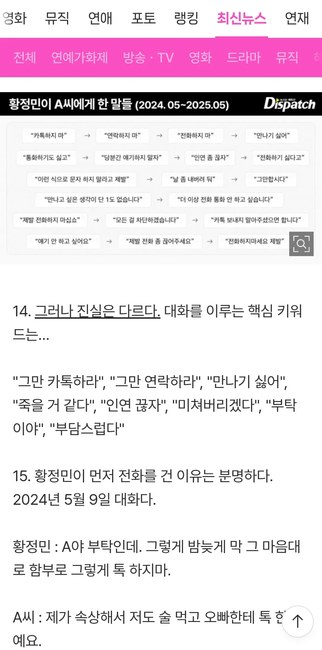 [단독] "제발 좀 살려줘. 두 손 빌게"…황정민, 발신 통화의 진실 (9/15)